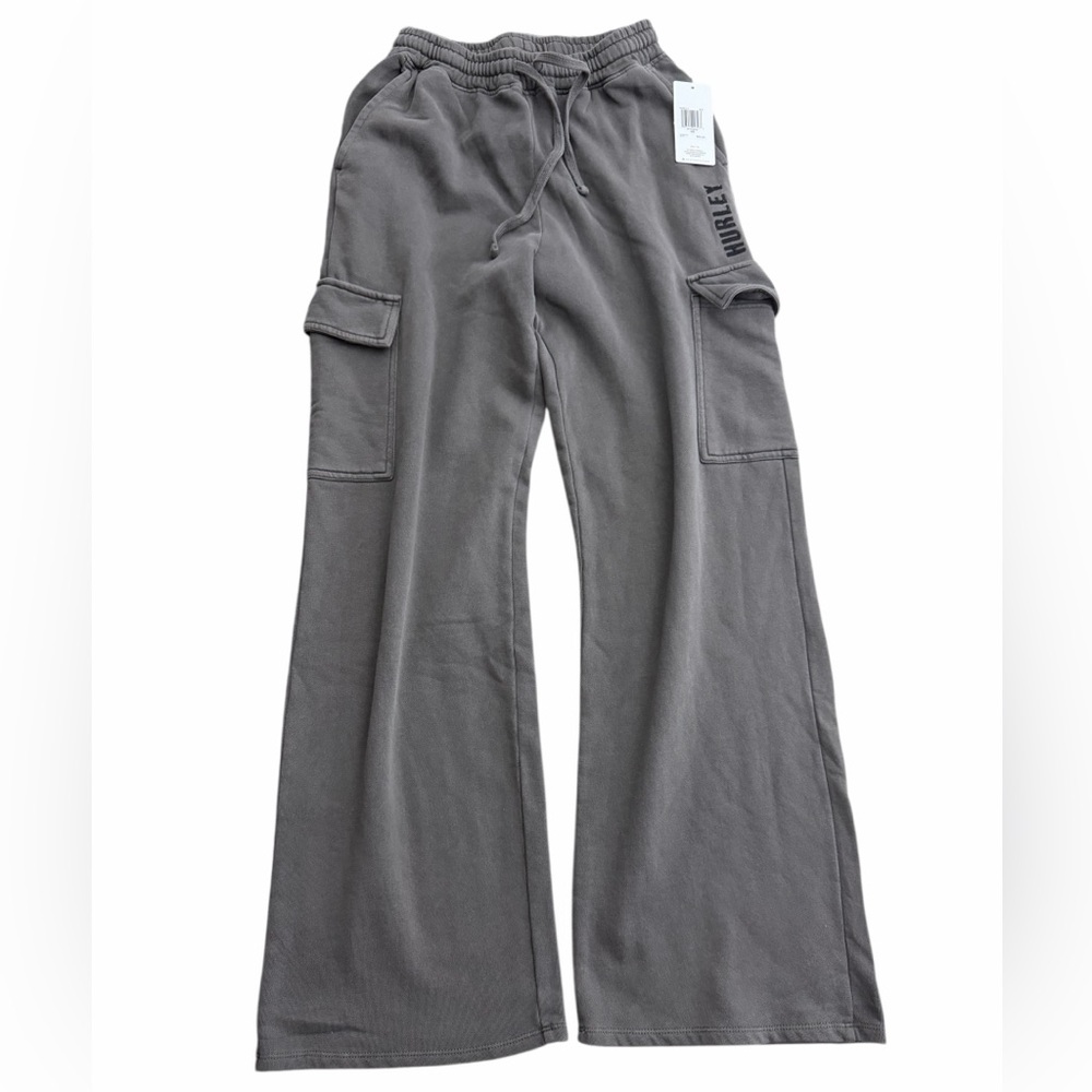 Hurley Casa Playa Cargo Sweatpants Size XS Gray Fleece‎ Joggers NWT
